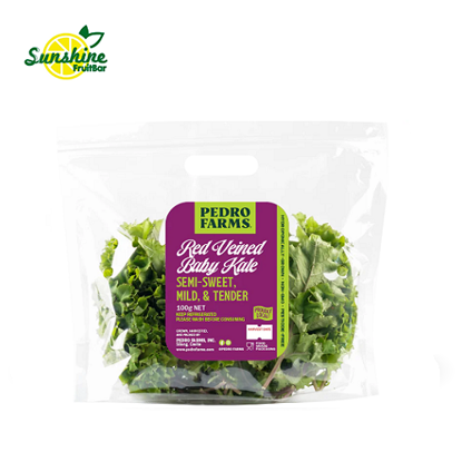 Show details for PEDRO FARMS RED VEINED BABY KALE 100G