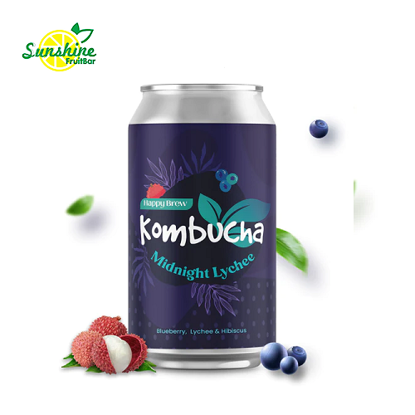 Show details for HAPPY BREW KOMBUCHA MIDNIGHT LYCHEE